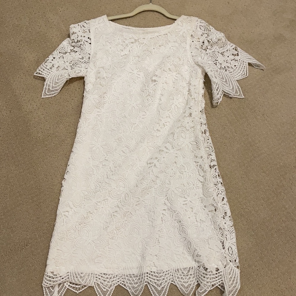 Anthro white lace dress beautiful details. NWT - Picture 3 of 3